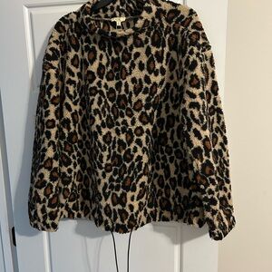 Kori Animal Print Fleece Pullover
